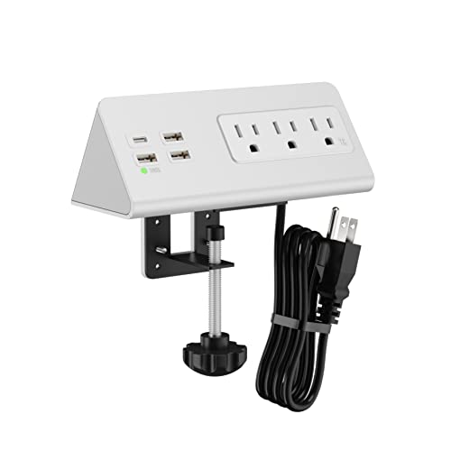 Powerful Desk Mount Power Strip with USB Ports & AC Outlets