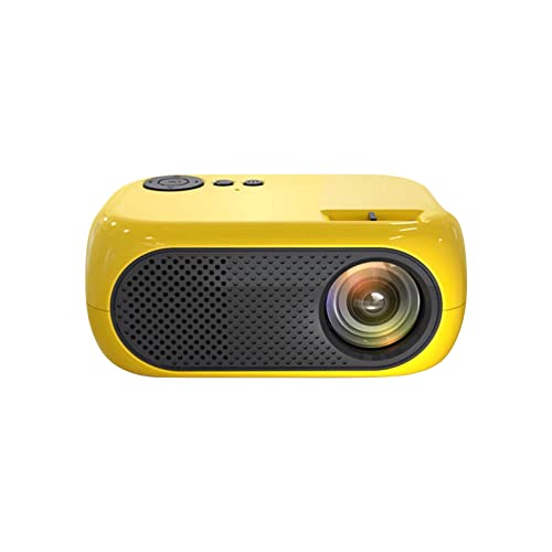 “Ultimate 1080P HD Mini Projector: Portable Home Must-Have with 100″ Large Screen, U Disk Support & Personalized Yellow Gift”