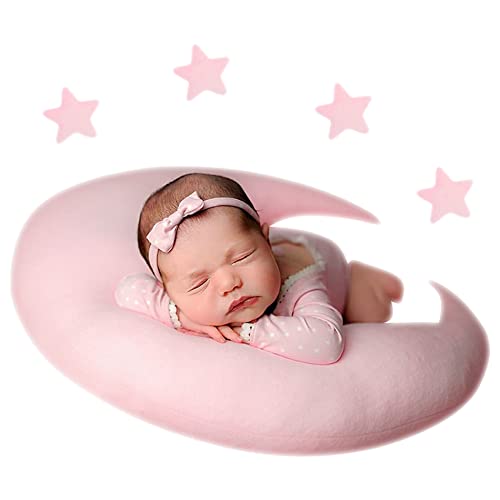 Newborn Baby Photography Prop: Moon & Star Pillow Set