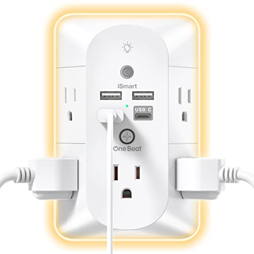 Power Up Your Space: Surge Protector with Night Light & USB Charger