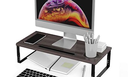 Elevate Your Workspace: Adjustable Monitor Stand with Phone Holder & Gadgets Slot