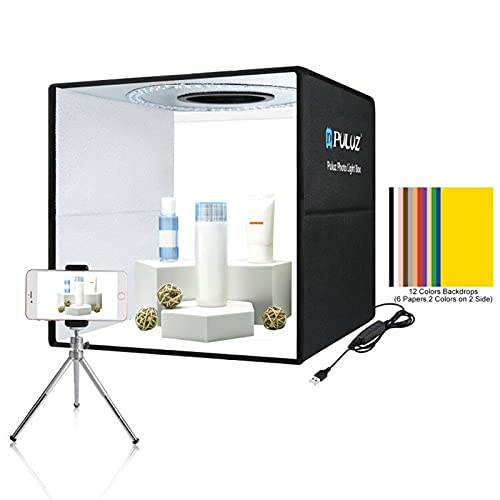 Portable Photo Studio Box with LED Ring Light & 12 Color Backdrops