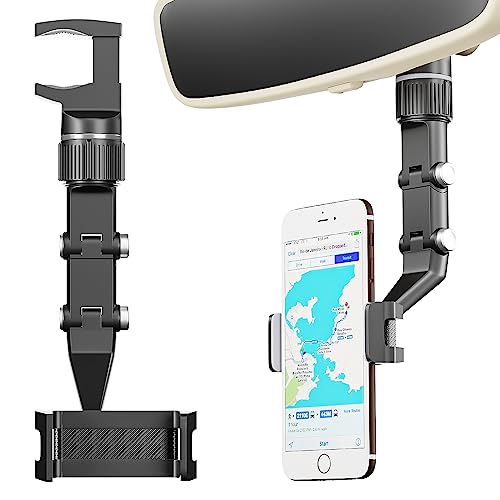 Rotatable & Retractable Car Phone Holder: Universal Mount for iPhone, Samsung – Rear View Magic!