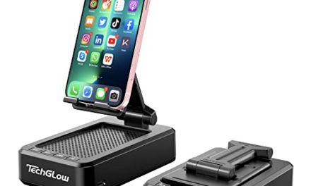 TechGlow Gifts: Portable Phone Stand Speakers, Bluetooth Wireless – Cool Gadgets for Him/Her, Birthday/Christmas Stocking Stuffers – Desk Phone Holder