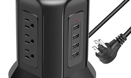 Ultimate Surge Protector Tower: 9 AC Outlets, 4 USB Ports