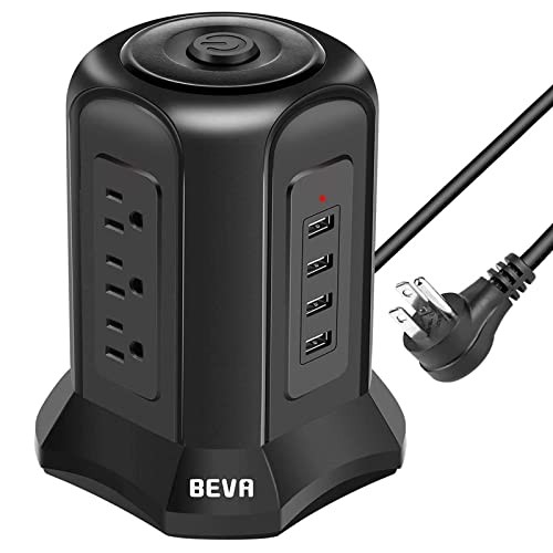 Ultimate Surge Protector Tower: 9 AC Outlets, 4 USB Ports