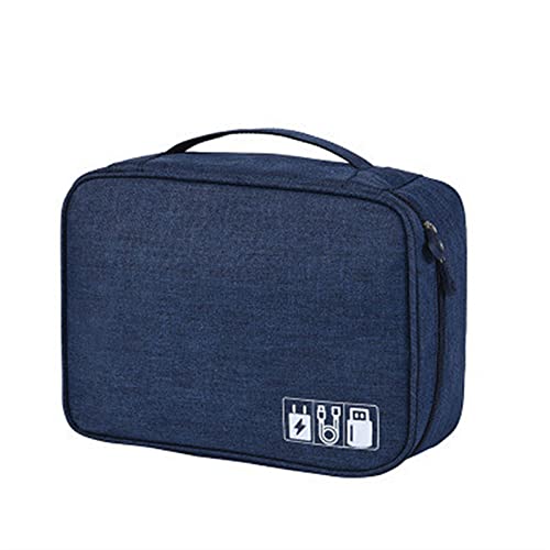 Portable Blue Travel Cable Bag for Electronic Organizers