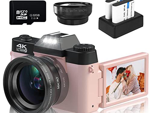 Capture Stunning Moments: 4K 48MP Vlogging Camera with 16X Zoom, Manual Focus, Rechargeable Battery