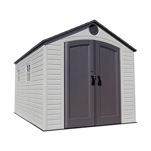 “Experience Enduring Outdoor Storage: 8×12.5ft Shed, Desert Sand”