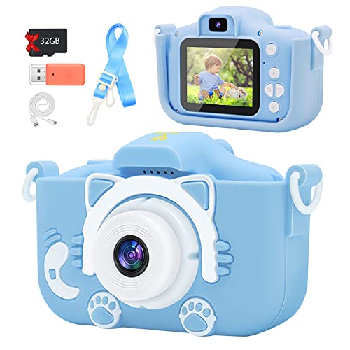 Upgrade Kids Cat Camera: HD Video, Perfect Gift for 3-9 Year Olds