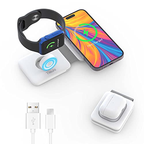 “Fast Foldable Magnetic Charger: Charge iPhone, iWatch, and Airpods Wirelessly!”