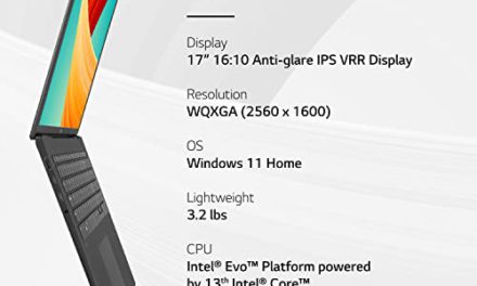 Powerful and Lightweight: LG gram 17″ Laptop, Intel Core i7, Windows 11, NVIDIA RTX3050, 32GB RAM, 2TB SSD