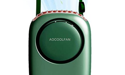 “Stay Cool Anywhere: Portable Neck Fan with USB Rechargeable, 3 Speeds (Dark Green)”