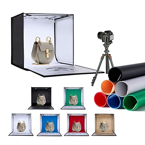 Capture Stunning Photos with ZKEEZM Light Box: 80LEDs, 6 Color Backdrops, Adjustable Brightness