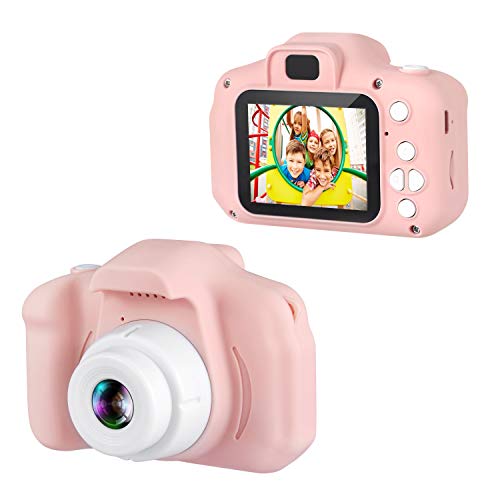 “Capture Childhood Moments: Dartwood 1080p Kids Camera – 2.0” Screen & 32GB SD Card (Pink)”