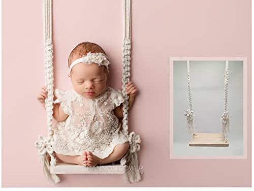 Capture timeless moments with our Vintage Macrame Baby Swing