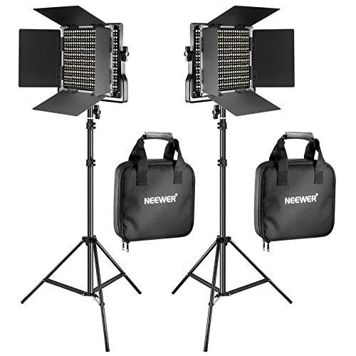 “Enhance Your Studio: Powerful Bi-Color LED Light Kit with Stands”