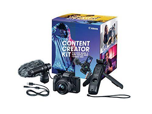 Ultimate Content Creator Kit: Canon M50 Mark II – 4K Vlogging Camera, Lens, Tripod, Mic