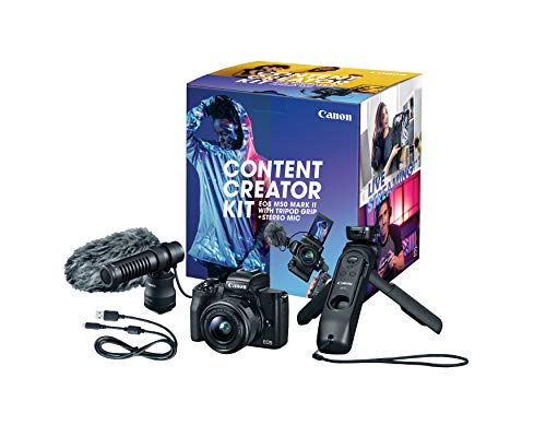 Ultimate Content Creator Kit: Canon M50 Mark II – 4K Vlogging Camera, Lens, Tripod, Mic