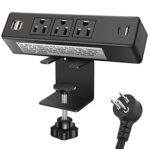 Powerful Desktop Clamp Power Strip with USB and Fast Charging