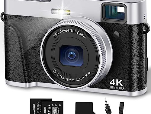 Capture Stunning Photos: Portable 4K Camera, Flash, Viewfinder