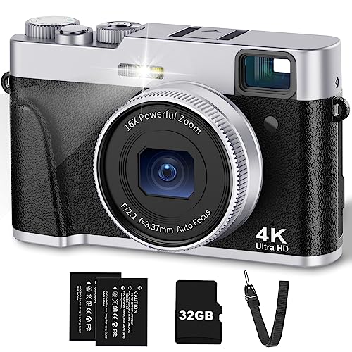 Capture Stunning Photos: Portable 4K Camera, Flash, Viewfinder