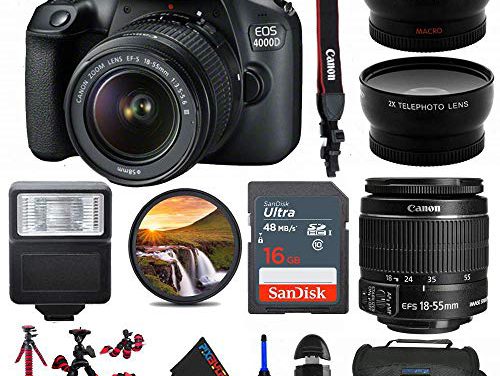 “Capture Life: Renewed EOS 4000D DSLR Camera with Pixi Advanced Bundle”