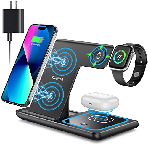 “Ultimate Fast Charger: 3-in-1 Wireless Stand for iPhone, Apple Watch, AirPods”