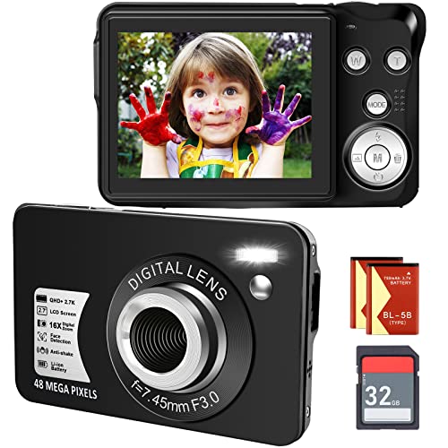 Capture Memories: High-Res Teen Camera, Zoom, 32GB SD, 2 Batteries