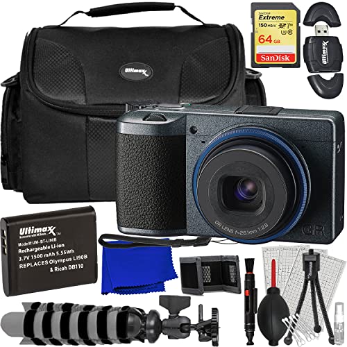 Ultimate Urban Camera Bundle: Ricoh GR IIIx, SanDisk 64GB, Extended Battery, Water-Resistant Bag & More!