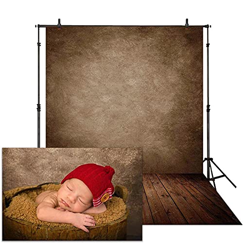 Captivating Newborn Baby Photoshoot Backdrop: Allenjoy 5x7ft Soft Fabric Brown Wall & Wooden Floor