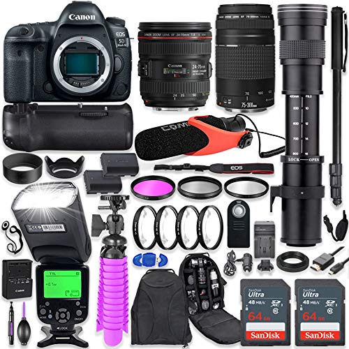 Capture the Moment: Canon EOS 5D Mark IV Camera Kit + Lenses + Telephoto Zoom + Accessories