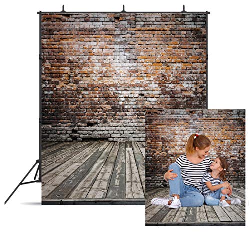 Vintage Brick Wall and Wooden Floor Photography Backdrop – Perfect for Parties and Portraits!