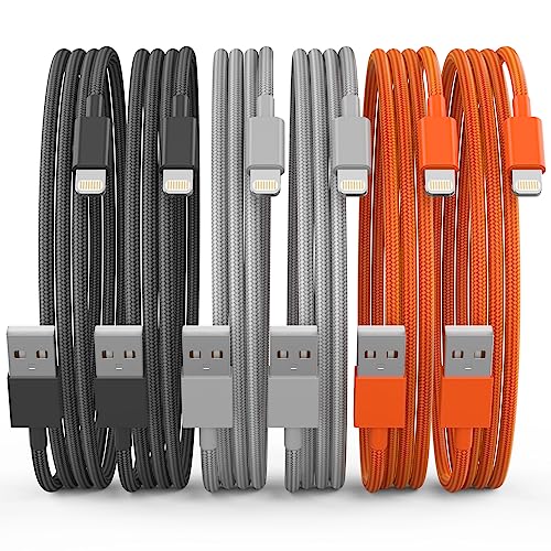 Certified Apple Charger: 6-Pack Lightning Cable for Fast Charging – Compatible with iPhone 14/13/12/11 – High Speed USB – Multicolor