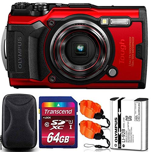 Capture Adventures: Olympus Tough TG-6 Camera – Red + 64GB Card, Strap & Case