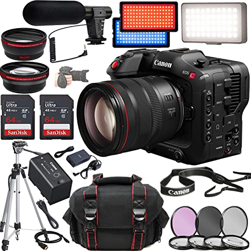 Capture Cinematic Moments: Canon C70 Cinema Camera Kit + Lens, Memory Cards, Case, Tripod & More
