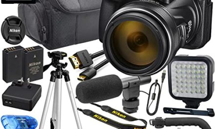 Nikon P1000 Camera Bundle: Video Creation with 128GB Memory, LED Light, Shotgun Mic, and More