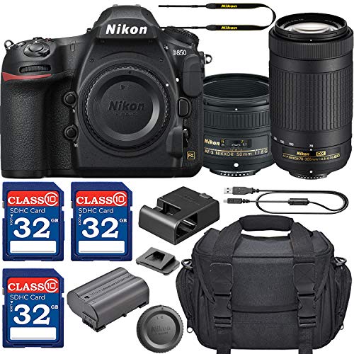 “Capture Life’s Brilliance: Nikon D850 with AF-S NIKKOR 50mm f/1.8G & 70-300mm ED Lens + Bonus Memory Cards!”