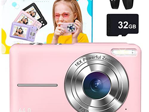 Shake-Free Kids Camera: FHD 1080P, 32GB Card Included