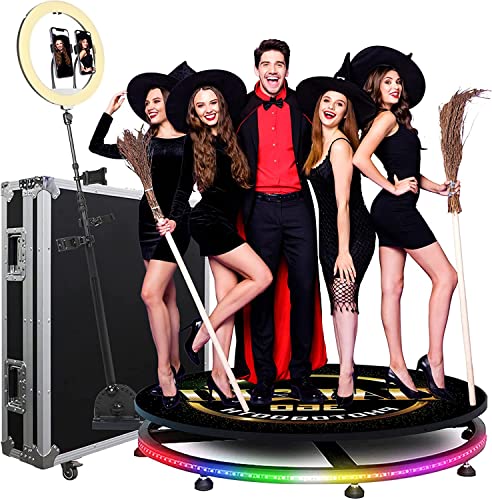 “Party Perfect: HARZHI 360 Photo Booth w/ Flight Case & iPad, Spin Selfie Holder for 5-7 Guests”