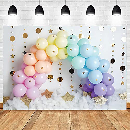 Golden Dream Cloud – Colorful Balloons & Prenatal Party – Captivating Photo Background!