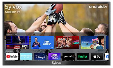 “Sizzling 55” SYLVOX 4K UHD Waterproof TV: Stunning High Brightness, Voice Control, Android 11.0″