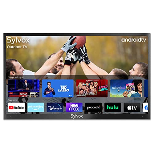 “Sizzling 55” SYLVOX 4K UHD Waterproof TV: Stunning High Brightness, Voice Control, Android 11.0″