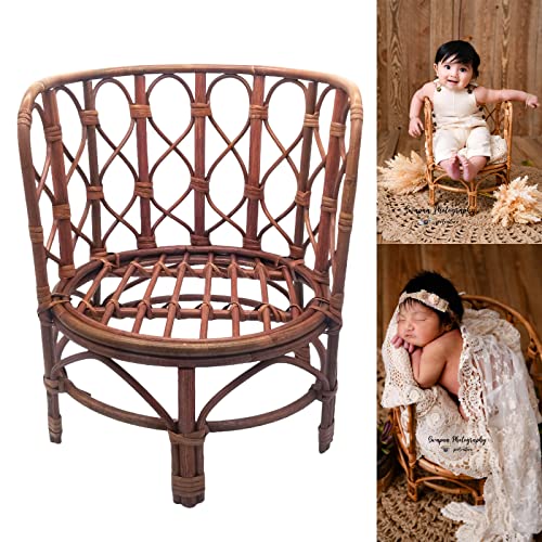 Capture precious moments with handmade rattan chair for newborn photoshoot