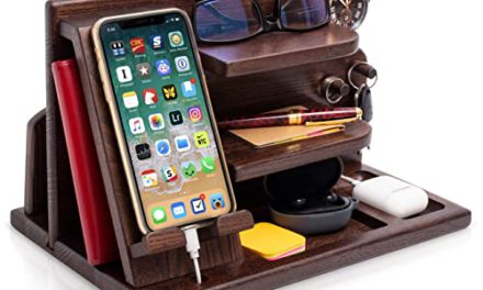 Ultimate Wood Phone Dock & Organizer for Men – Perfect Gift for Anniversary, Birthday, Graduation