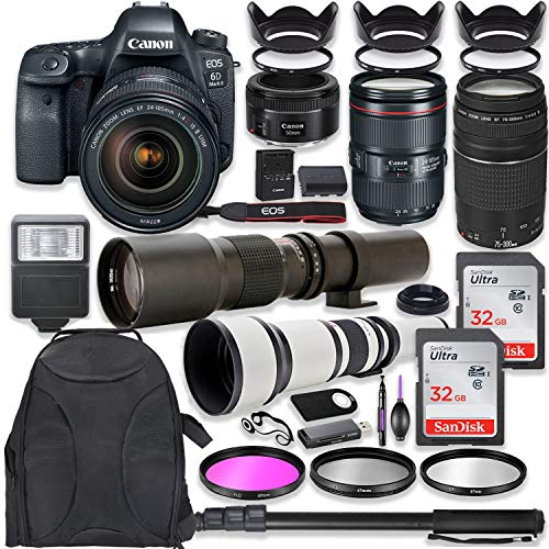 “Capture Every Detail: Canon 6D Mark II DSLR Camera with Lens Bundle, Backpack, Memory, and More!”