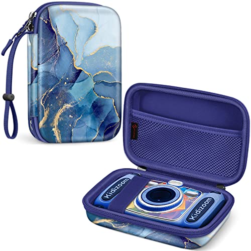 Protective Camera Case for Kids’ Cameras, with Inner Pocket, Ocean Marble