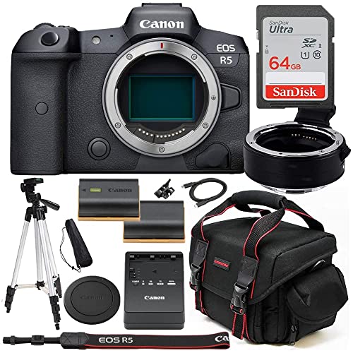 Ultimate Canon EOS R5 Camera Bundle: Full Frame Mirrorless, Adapter, Memory Card & More!