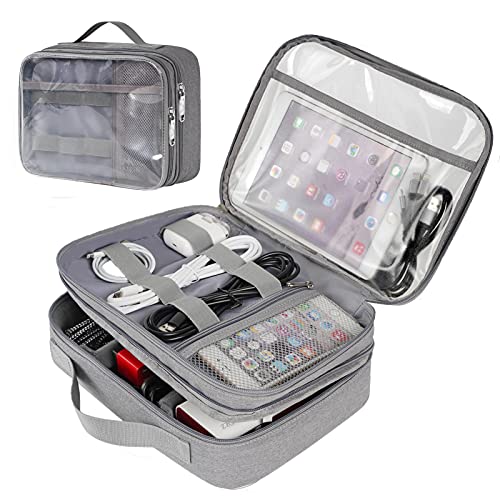 Clear Electronics Organizer: Efficiently Organize Your Cables on the Go!