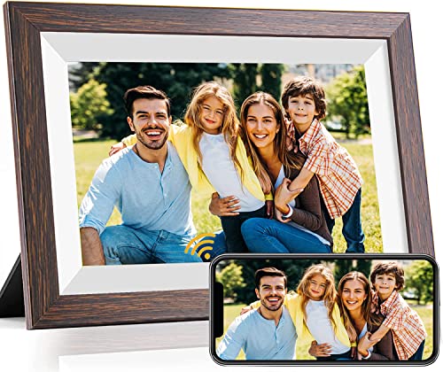 “Instantly Share Moments! 10.1″ WiFi Touch Photo Frame: Auto-Rotate, Wall Mountable, Frameo App – Perfect Gift!”